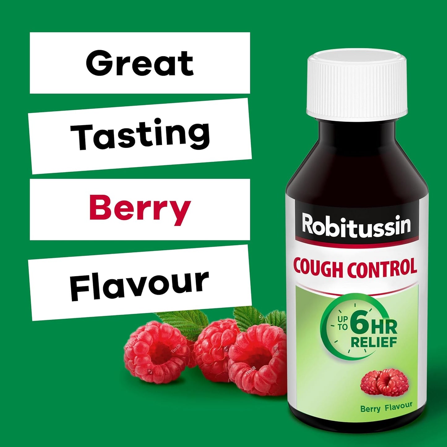 Robitussin Sugar-Free Cough Control Syrup, Alcohol-Free, Berry Flavour, 115 mL