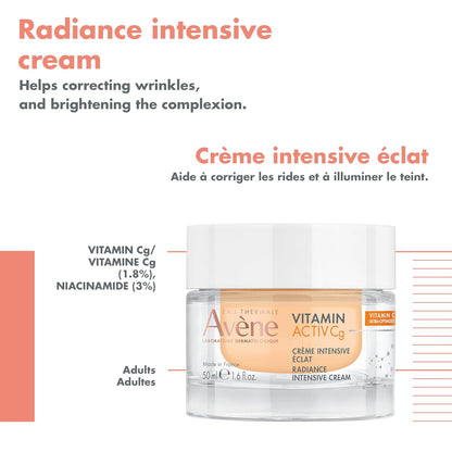 Eau Thermale Avène Vitamin Activ Cg Radiance Intensive Cream, for radiance, dark spots, anti-wrinkles, Vitamin Cg
