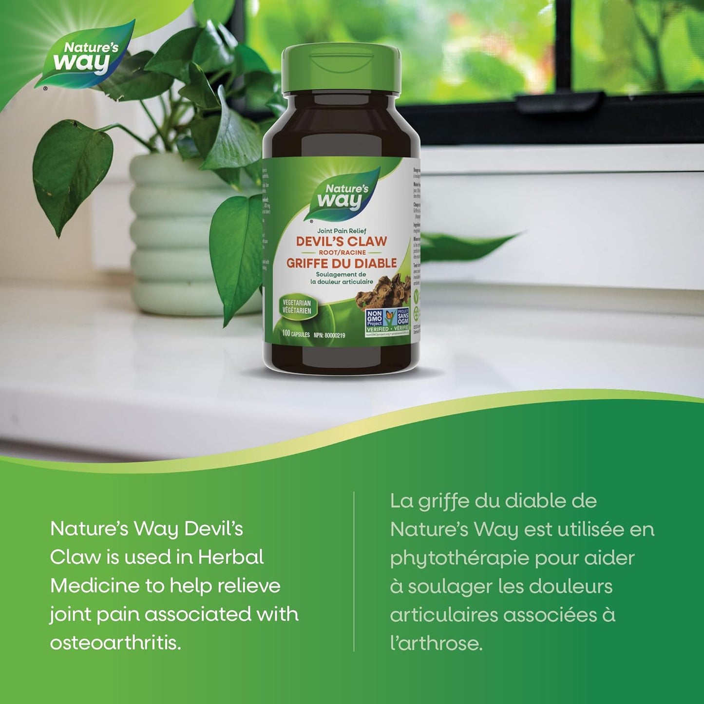 Nature's Way Devil's Claw, Natural Anti-Inflammatory, 100 Capsules