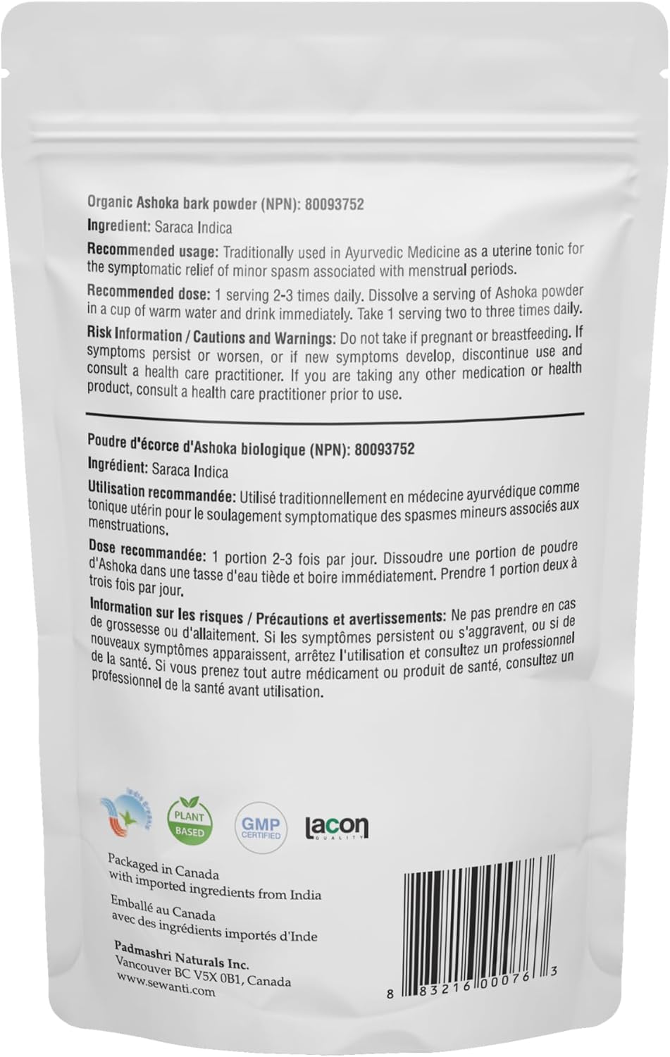 Sewanti Organic Ashoka Bark Powder (Npn)- 80093752 100 gram