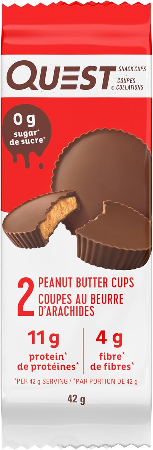 Quest Nutrition 花生酱杯，高蛋白，低碳水化合物，低糖，适合生酮饮食，11 克蛋白质，1 克糖，12 片