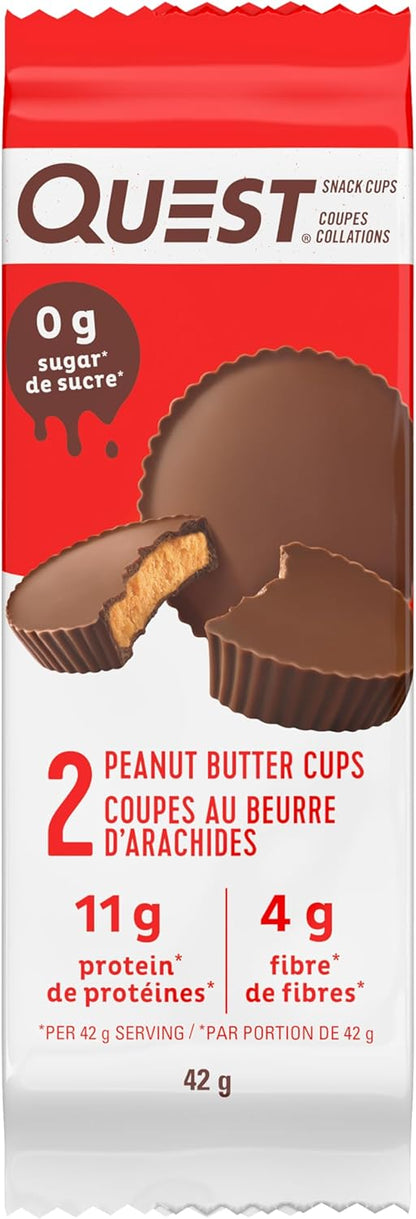 Quest Nutrition 花生酱杯，高蛋白，低碳水化合物，低糖，适合生酮饮食，11 克蛋白质，1 克糖，12 片