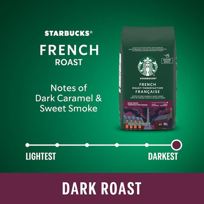 星巴克法式烘焙研磨咖啡 340 克（6 包），法式深度烘焙，6 包