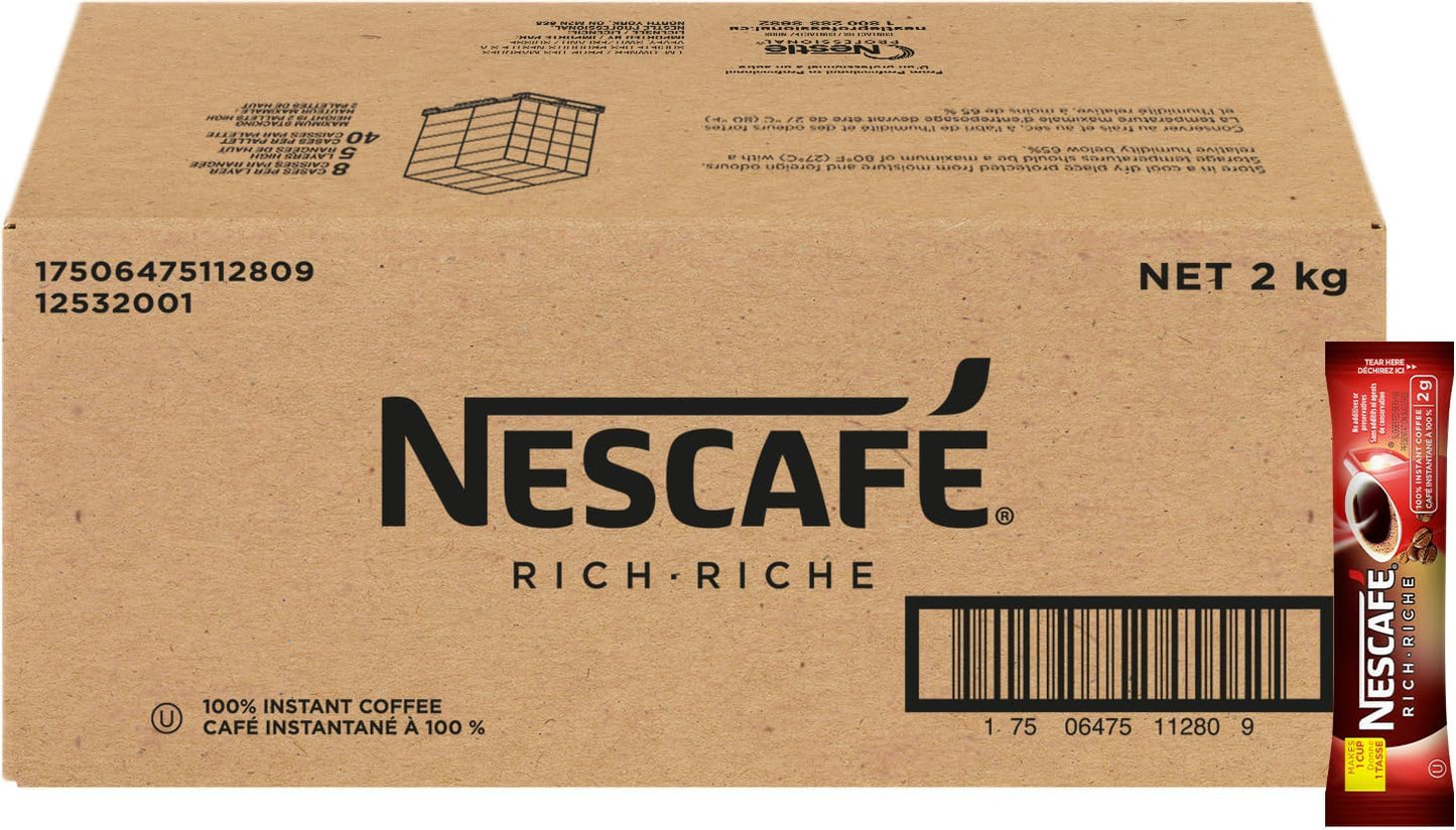 雀巢浓速溶咖啡，单份速溶咖啡包，2公斤装（2克x1000包）