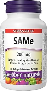 Webber Naturals SAMe 200 毫克，30 片，有助於維持健康情緒平衡，緩釋配方