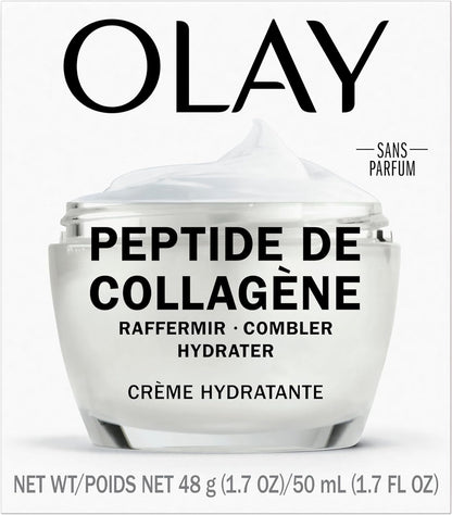 Olay Collagen Peptide Face Moisturizer, Firming Cream for Women, Fragrance-Free, Non-Greasy - Hydrating, Anti-Aging, Anti-Wrinkle, Smooth Fine Lines, Plumping Skin Care - Niacinamide, 50 mL
