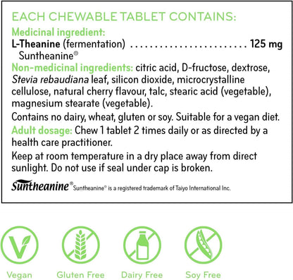 SISU Stress Rescue L-Theanine Chewable Tablet, 30 Count (Pack of 1)