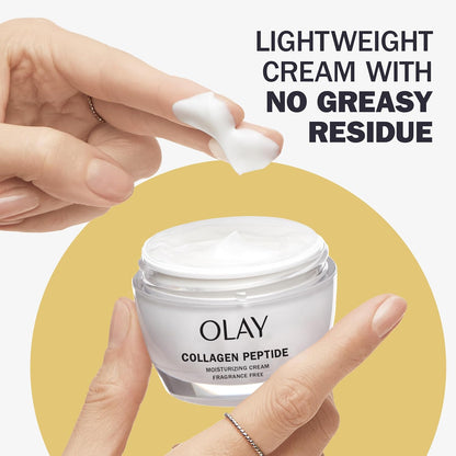 Olay Collagen Peptide Face Moisturizer, Firming Cream for Women, Fragrance-Free, Non-Greasy - Hydrating, Anti-Aging, Anti-Wrinkle, Smooth Fine Lines, Plumping Skin Care - Niacinamide, 50 mL