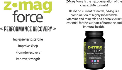 Prairie Naturals Z Mag Force better bones/teeth, tissue formation, muscle function maintenance. Electrolyte balance, normal acid-base metabolism, form red blood cells. Holy Basil. Zinc. Magnesium. B6 P5P. Better testoste…