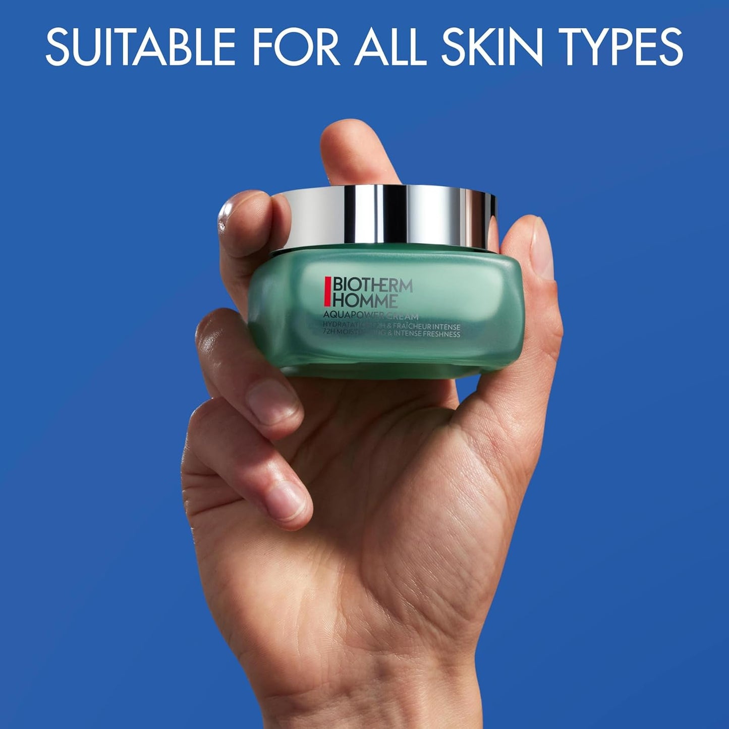 Biotherm Homme Hydrating And Cooling Facial Gel Cream, Aquapower Concentrated Glacial Hydrator 72H, Moisturizes and Re-energises the Skin, For All Skin Types, 50 ml