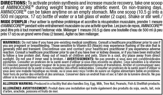 Allmax Aminocore 粉红柠檬水 945 克 & 营养 - Aminocore BCAA - 8 克 BCAA - 100% 纯支链氨基酸 - 无麸质 - 菠萝芒果味 - 945 克