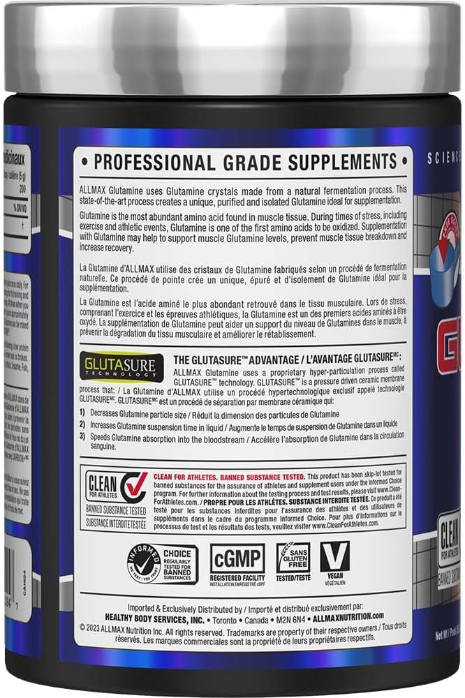 ALLMAX Nutrition - 谷氨酰胺粉 - 100% 医药级 - 1000 克，1000 克