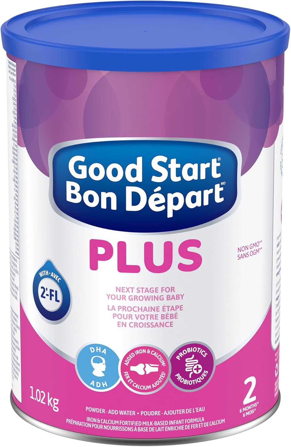 GOOD START PLUS 2 Powder Baby Formula, For Babies 6 months plus, Added Iron & Calcium, With DHA, Probiotics and 2'-FL, 1.02kg