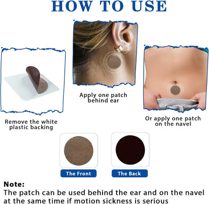 晕船贴，20 片装晕车贴 - 缓解晕船晕车引起的头晕，适合乘车、乘船、乘游轮和乘飞机旅行