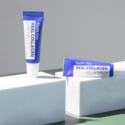 Farm Stay Farmstay Real Collagen Essential Lip Balm - Collagen Lip Treatment for Hydrated, Plump Lips - Soothes and Smooths Dry, Cracked Lips - 10 ml