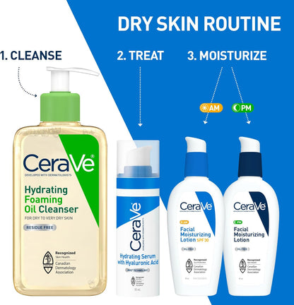 CeraVe Oil Cleanser for Face, Hydrating Foaming Face Cleanser with Squalene Oil, Hyaluronic Acid and Ceramides, for Dry to Very Dry Skin, Non-Greasy, Non-Comedogenic, Fragrance-Free, 562 mL