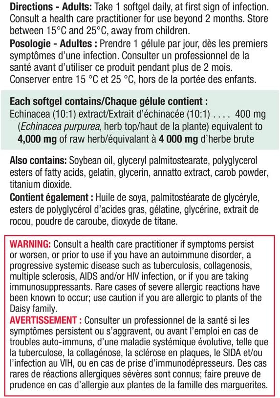 Jamieson 紫錐菊 4,000 毫克和黑接骨木果