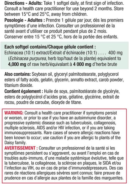 Jamieson 紫錐菊 4,000 毫克和黑接骨木果