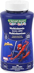 NATURE'S BOUNTY KIDS Multivitamin, Marvel Spider-Man, Only 1g Sugar Per Gummy, Supports Immune System, Eye Health, Bones, And Teeth, Source of Antioxidants, Gluten-free, Fruit Flavoured Gummies, 150 Gummies