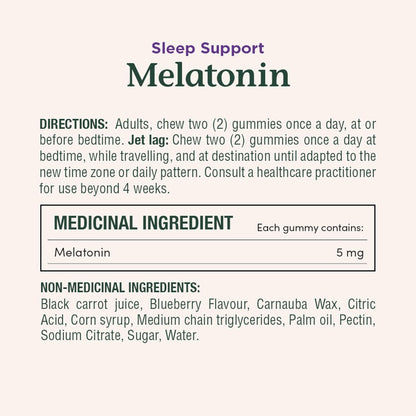 自然之寶褪黑素軟糖，有助於更快入睡，增加總睡眠時間，減少時差影響並重置睡眠覺醒週期，藍莓口味，225 克