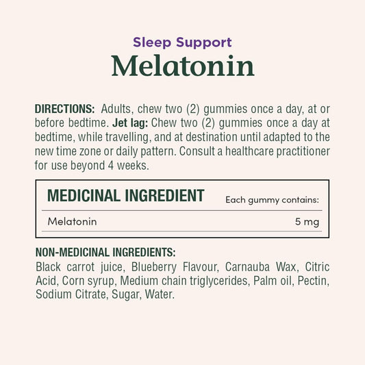 自然之宝褪黑素软糖，有助于更快入睡，增加总睡眠时间，减少时差影响并重置睡眠觉醒周期，蓝莓味，225 克