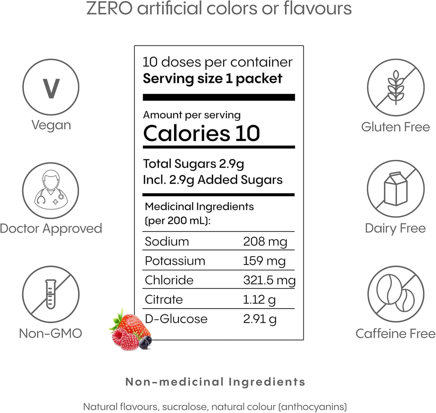 HydraLyte Electrolyte Powder, Berry Flavoured Hydration Powder - Flat, Accelerates Fluid and Electrolytes, Great For All Ages, Oral Rehydration Solution - 20 Count (Twin Pack)