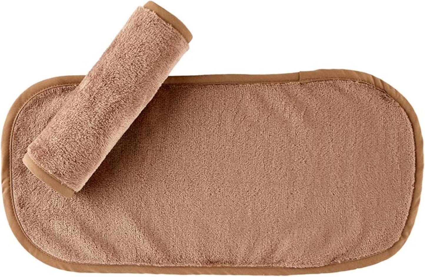 Bella Sleep + Spa Reusable Makeup Remover Facial Cloths and Scrunchie Facial Care Set, 3-Piece, Mocha