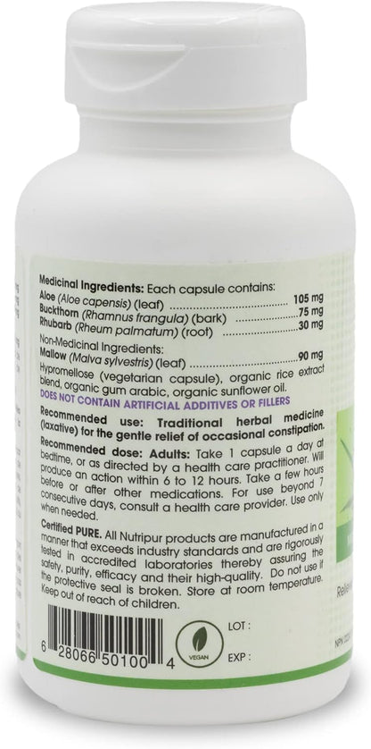 Nutripur Laxatil - 天然瀉藥，60 粒素食膠囊（1 包）