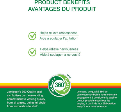 Jamieson 圣约翰草 1000 毫克，神经调节剂，镇静舒缓神经紧张。非转基因，无麸质，60 片装，加拿大制造