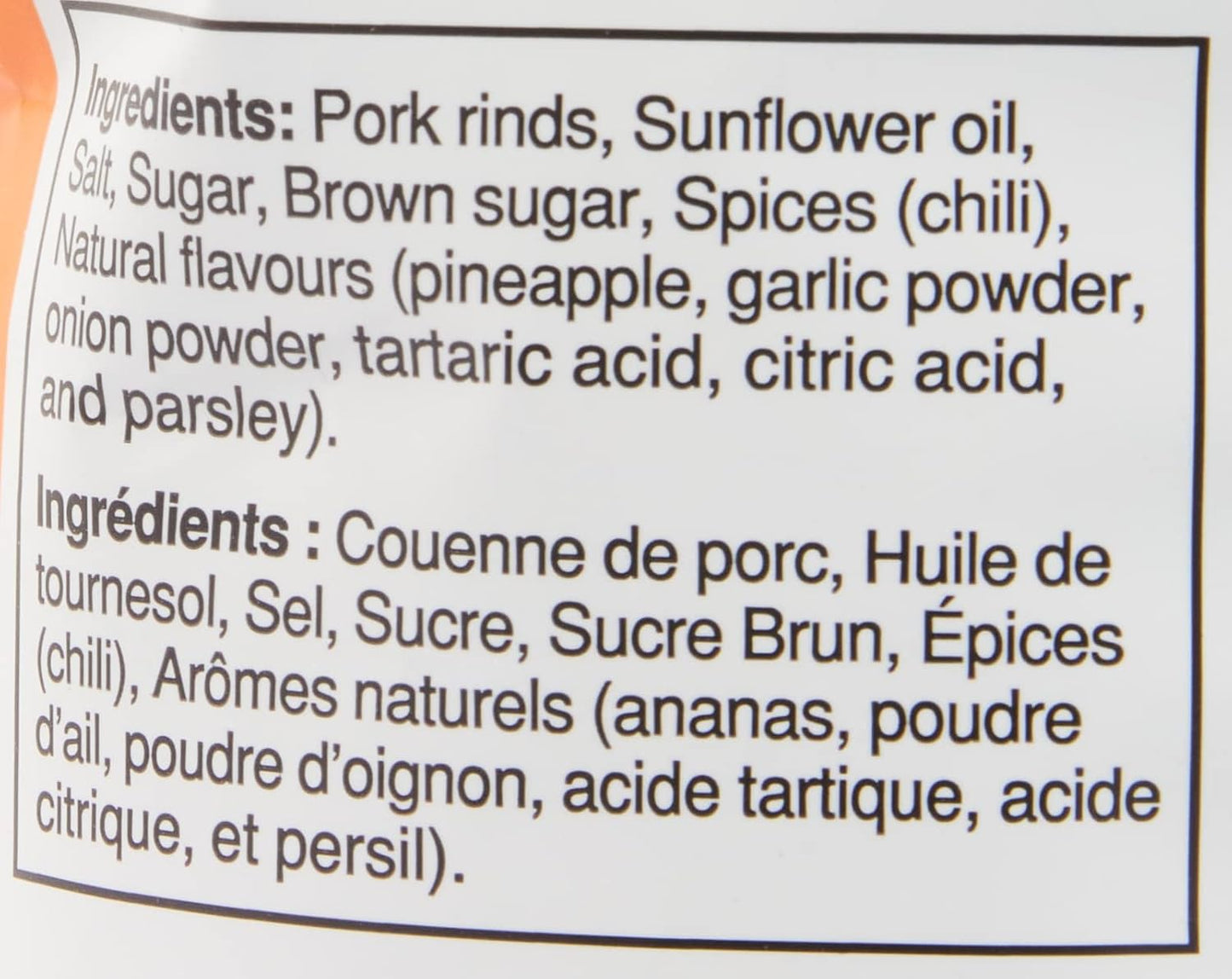 南方食譜小批量豬皮 | 菠蘿安喬辣椒炸豬皮 | 生酮友好、無麩質、低碳水化合物食品 | 每份含 7 克膠原蛋白 | 高蛋白 | 85 克/袋，菠蘿安喬辣椒