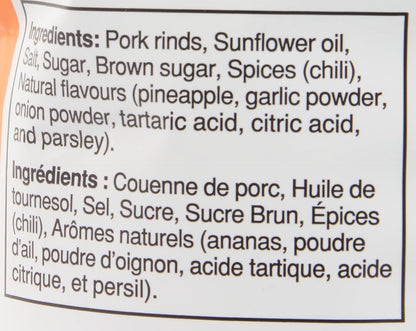 南方食譜小批量豬皮 | 菠蘿安喬辣椒炸豬皮 | 生酮友好、無麩質、低碳水化合物食品 | 每份含 7 克膠原蛋白 | 高蛋白 | 85 克/袋，菠蘿安喬辣椒