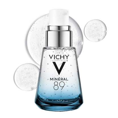 Vichy Minéral 89 透明质酸面部精华液或褪黑素修复晚霜，保湿并强健肌肤，适合敏感肌肤，皮肤科医生推荐