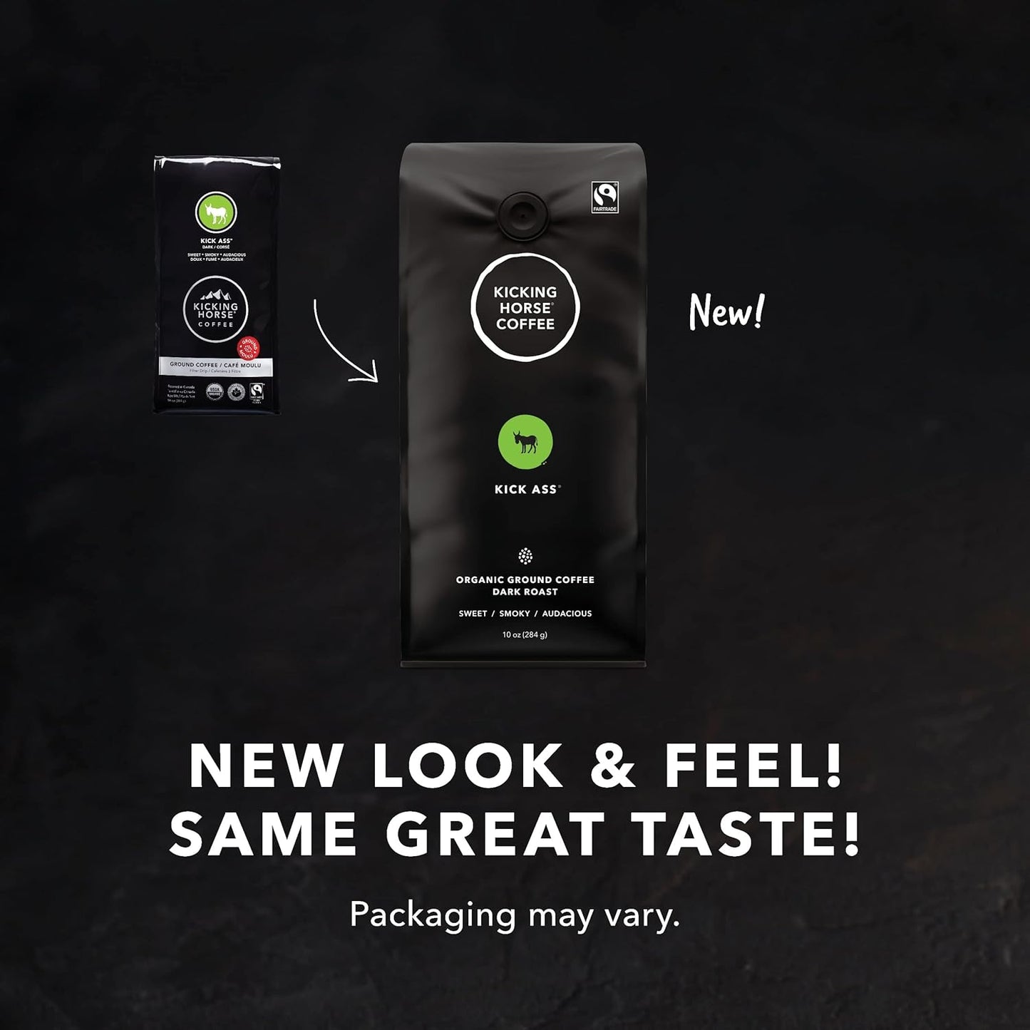Kicking Horse Coffee Grizzly Claw，深度烘焙，研磨，284 克（6 包）- 有機認證、公平貿易、猶太潔食 & Kick Ass，深度烘焙，研磨，284 克（6 包）- 有機認證、公平貿易、猶太潔食