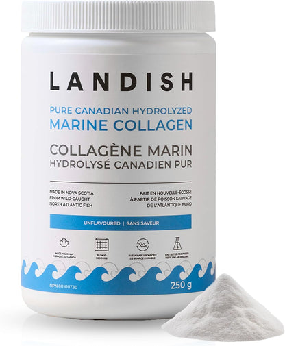 Landish 純加拿大海洋膠原蛋白肽粉 - 全身性益處和關節支持，適用於女性和男性 - 水解、無味、超純蛋白質補充劑 - 完全溶解，0 碳水化合物和糖 - 加拿大製造 - 2…