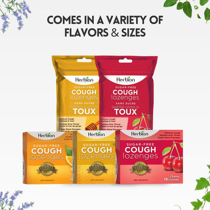 Herbion Naturals 无糖止咳糖，天然橙子味，18 粒 - 缓解咳嗽、清除鼻塞、舒缓咽喉痛；适用于成人和 12 岁及以上儿童，18 粒（1 包）