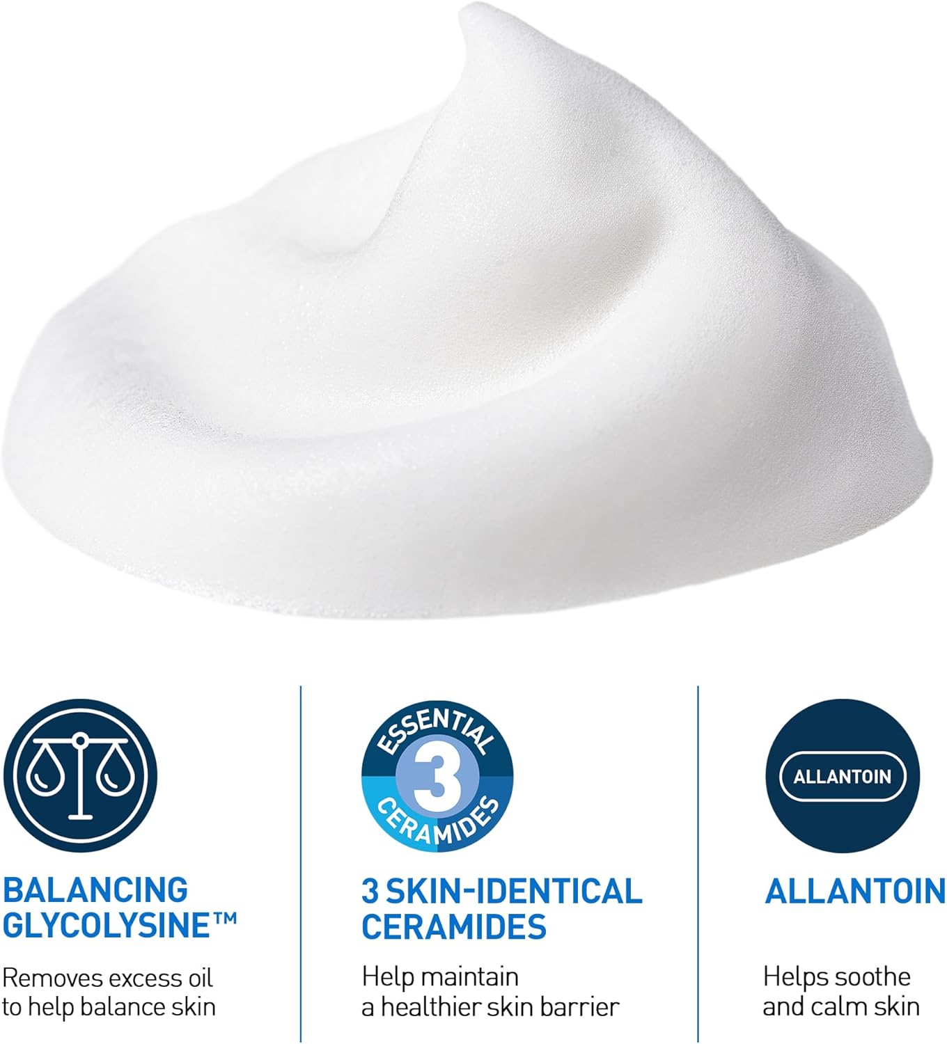 CeraVe Balancing Air Foam Cleanser, Gentle Facial Cleanser For Normal to Combination Skin With 3 Ceramides and Glycolysine™, 8HR Oil Control & 24HR Hydration, Lightweight Air-Foam Texture, 237ml
