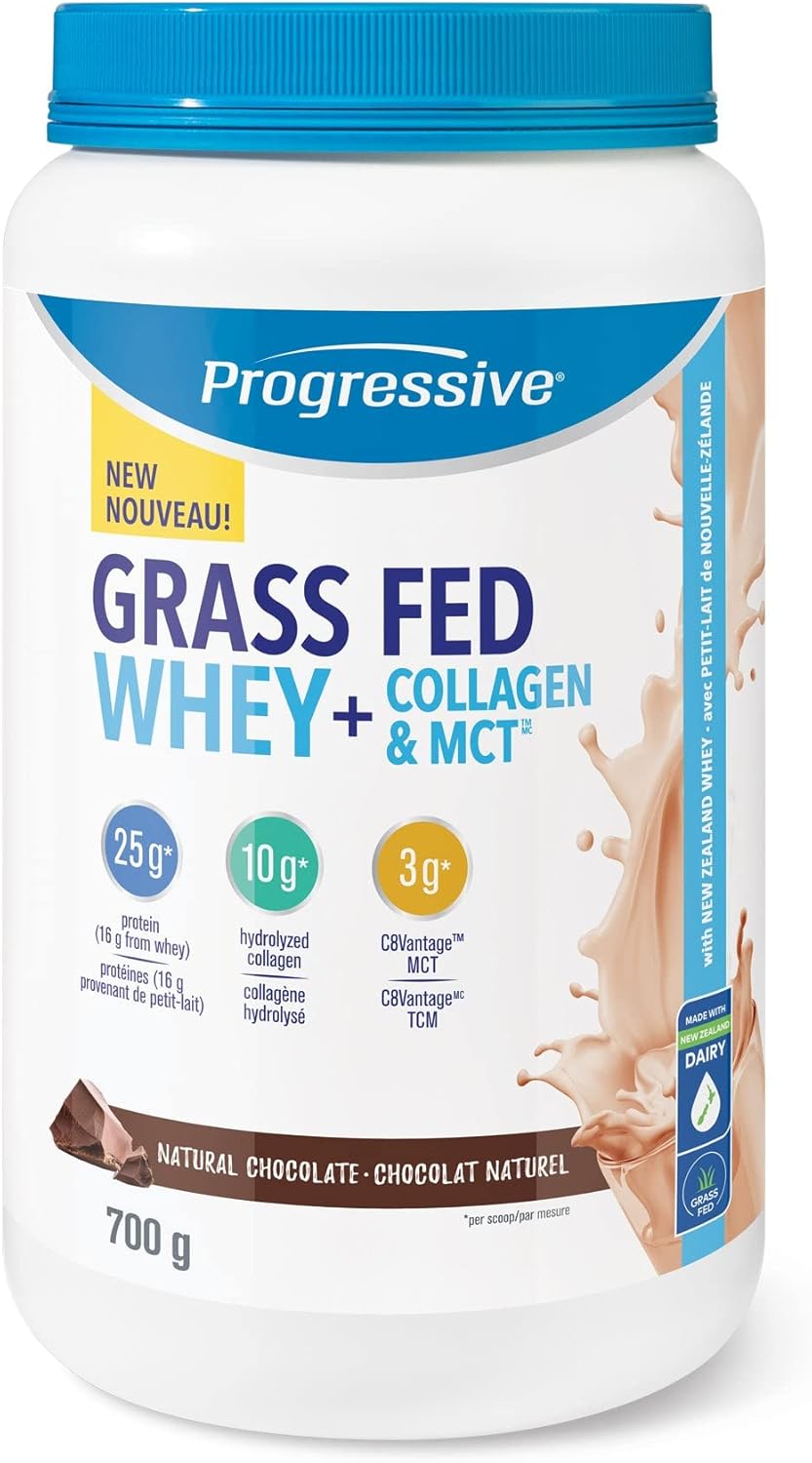 Progressive Grass Fed whey + Collagen & Mct Oil Protein Powder, Chocolate Flavour, 700 gram