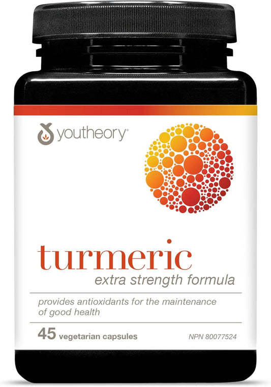 Youtheory 姜黄素与黑胡椒，强效抗氧化，有助于缓解关节炎症，45 粒胶囊