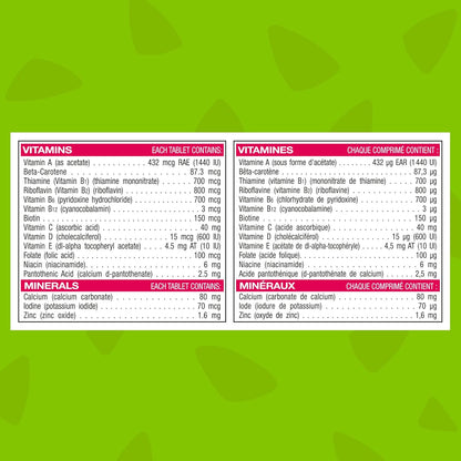 FLINTSTONES 兒童複合維生素咀嚼片，不含阿斯巴甜，含維生素 A、C6、B12、C、D、e 和鈣，150 粒