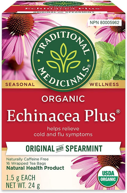 Traditional Medicinals - 有机紫锥菊加草药茶（1 包）- 帮助缓解感冒和流感症状 - 共 16 个茶包