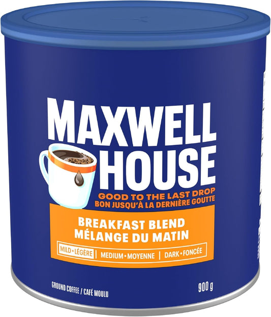 麦斯威尔早餐混合研磨咖啡，900克罐装