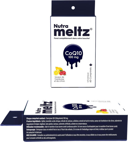 Nutrameltz 輔酶 Q10 (CoQ10) 促進心臟健康和血壓 - 速溶片 100 毫克 - 60 片