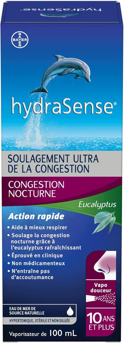 HydraSense 桉树鼻喷雾剂，专业鼻腔护理，含清爽桉树和薄荷，100 毫升
