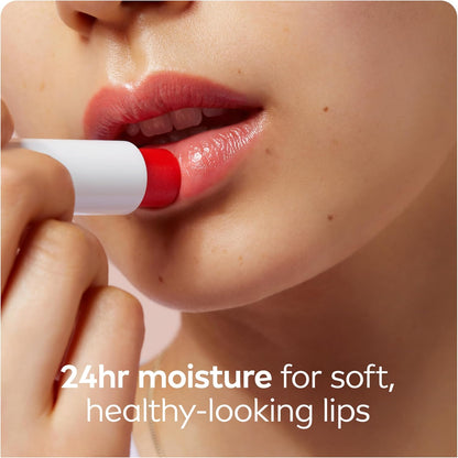 NIVEA Strawberry Shine Lip Balm (2x4.8g) | Shimmery Red Tinted Lip Care, 24H Hydration