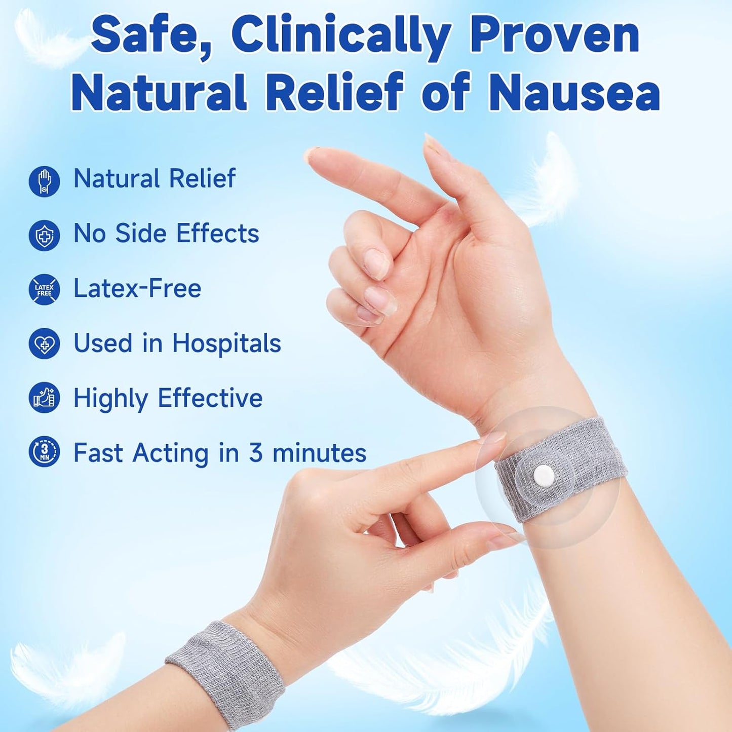 LYJEE 成人暈車緩解腕帶、懷孕緩解晨吐腕帶、暈車暈船緩解指壓腕帶