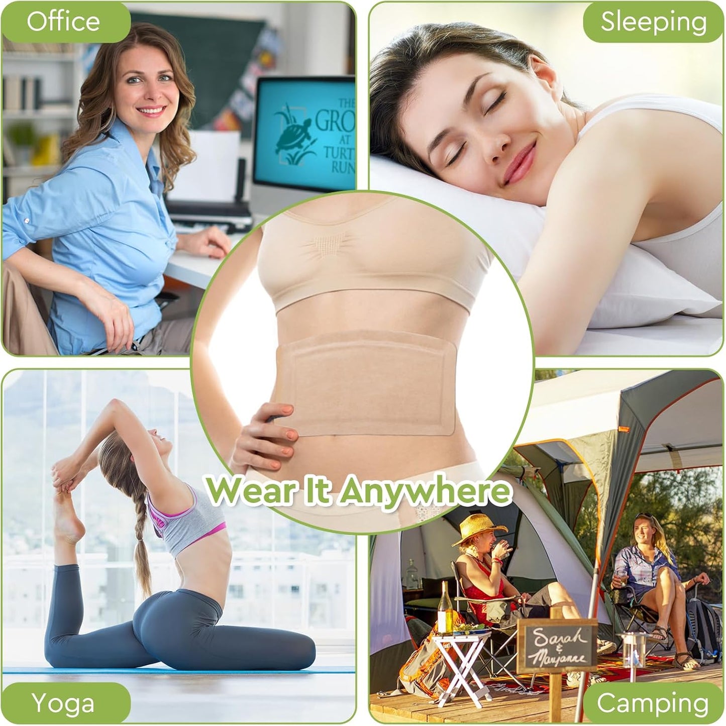 STFOCE 20pcs Castor Oil Pack Wrap, Large Castor Oil Pack Self-Adhesive, 11.8"x6.3", No Leakage, No Wash, Disposable