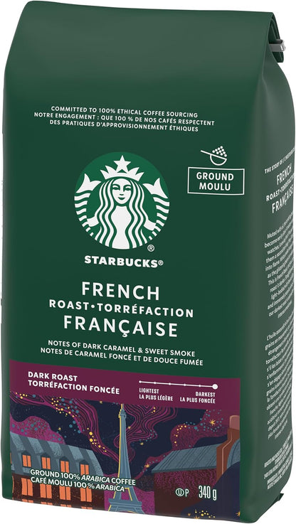 星巴克法式烘焙深度烘焙研磨咖啡 340克/袋