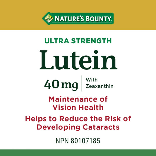 NATURE'S BOUNTY Lutein, Ultra Strength, Supports Eye Health In Conditions Like Cataracts & Age-related Macular Degeneration, Reduces Risk Of Cataracts, Improves Macular Pigment Optical Density, 53 g
