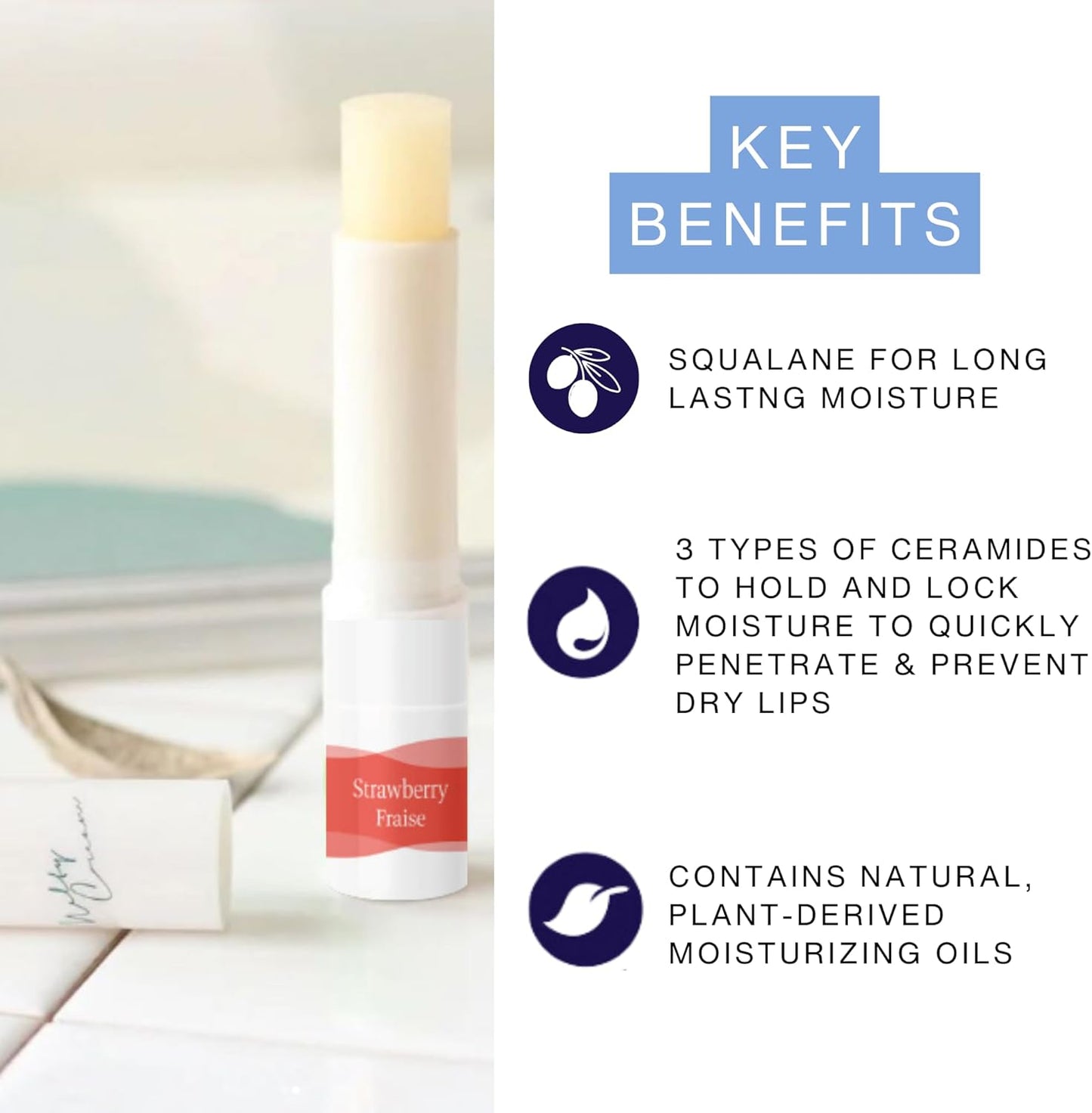 Softlips Melty 潤唇膏 | 草莓護唇膏 | 持久保濕、滋潤滋養唇部護理 | 蘊含三重神經醯胺