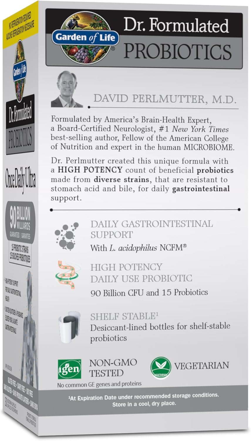 生命花園 - 博士配方益生菌每日一次超強配方 | 高效支持腸道和結腸健康 | 900億菌落形成單位 + 15種益生菌菌株 | 耐儲存 | 不含麩質、乳製品和大豆